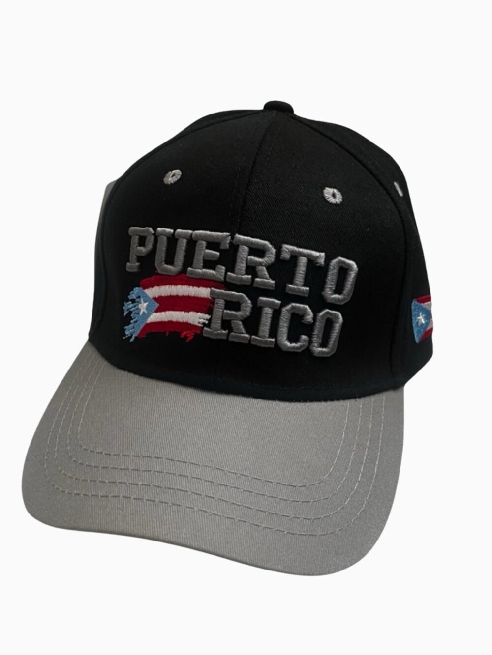 Puerto Rico Embroidered Adjustable Cap Black Gray 100% Cotton Unisex‎ Casual Hat